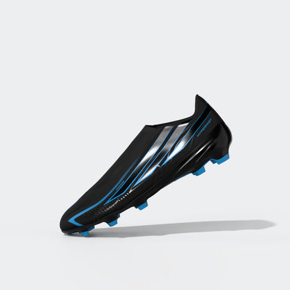 adidas F50 Hyperfast League Laceless FG Firm Ground Men's Soccer Cleats - Black/Blue