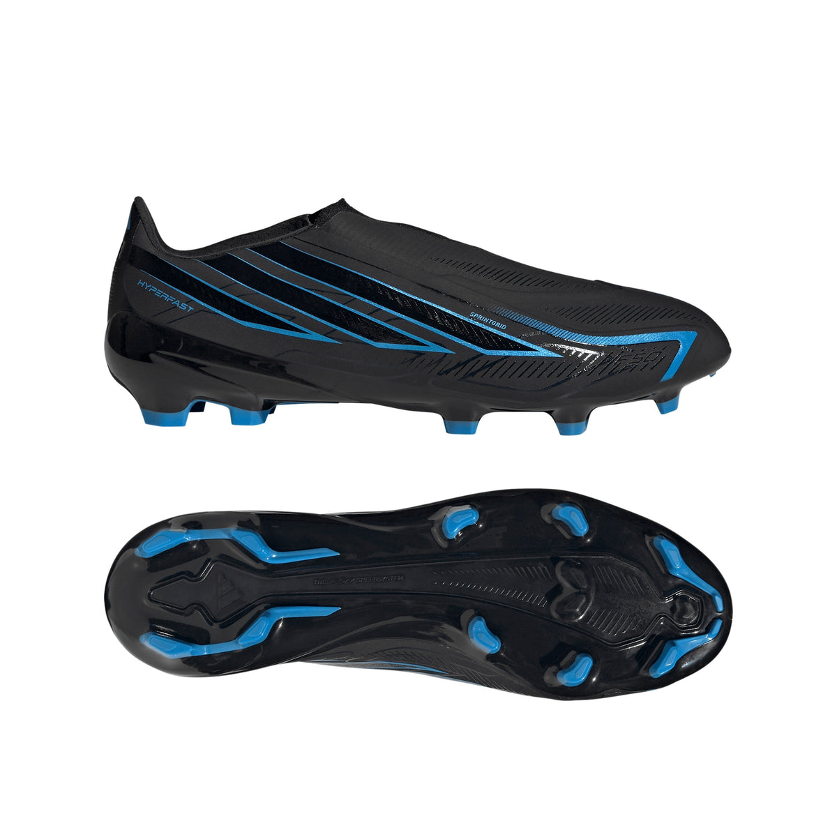 adidas F50 Hyperfast League Laceless FG Firm Ground Men's Soccer Cleats - Black/Blue