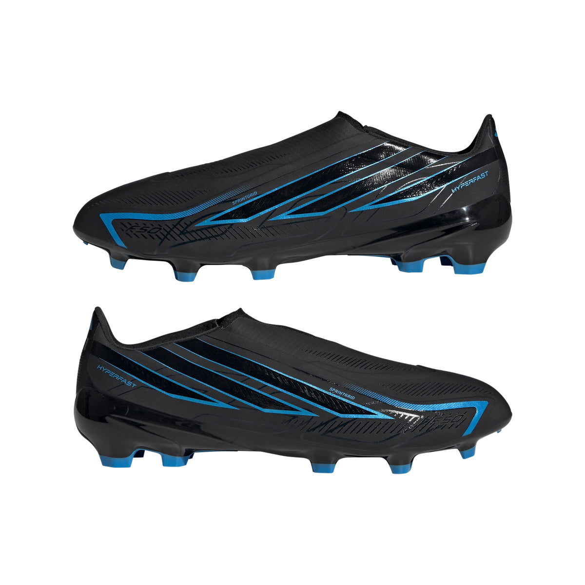 adidas F50 Hyperfast League Laceless FG Firm Ground Men's Soccer Cleats - Black/Blue