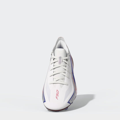 adidas F50 Hyperfast Pro Artificial Ground Men's Soccer Cleats - White/Purple/Solar Turbo