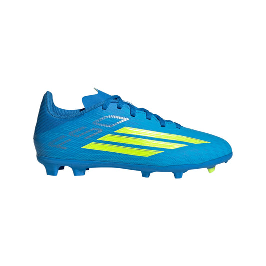 adidas F50 League FG/MG Firm Ground/Multi Ground Youth Soccer Cleats - Blue/Yellow/Aqua