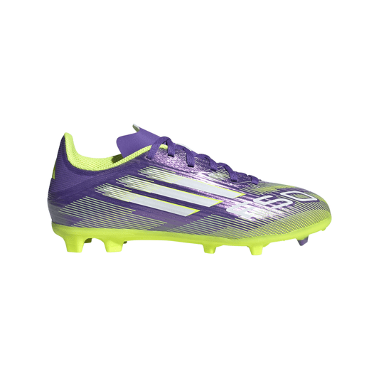 adidas F50 League Firm/Multi-Ground Soccer Cleats Kids -Purple/White/Lemon