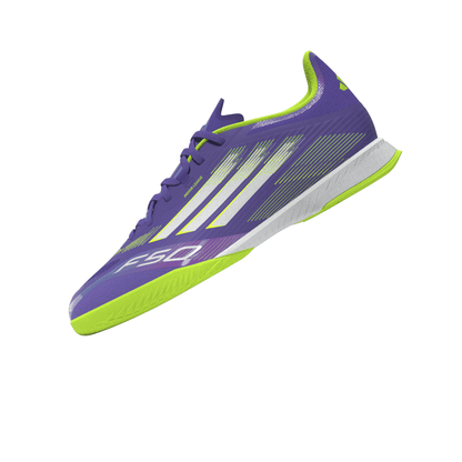 adidas F50 League Indoor Soccer Shoes - Purple/White/Lemon
