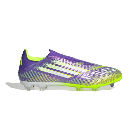 adidas F50 League Laceless FG/MG Men's Soccer Cleats - Purple/White/Lemon