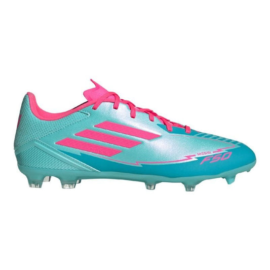 adidas F50 League Messi Firm/Multi-Ground Soccer Cleats - Flash Aqua/Lucid Pink/Lucid Cyan