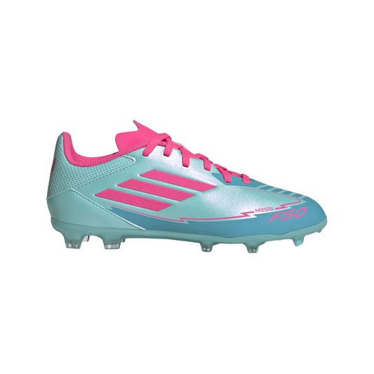 adidas F50 League Messi Firm/Multi-Ground Boots Junior Flash Aqua/Lucid Pink/Lucid Cyan