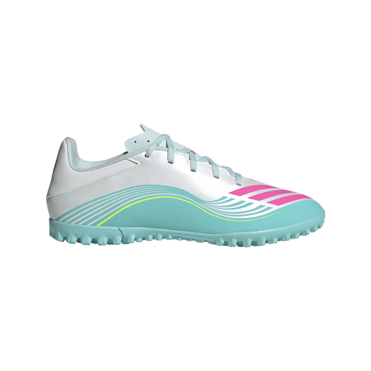adidas F50 Messi Club TF Turf Men's Soccer Cleats - White/Pink/Aqua