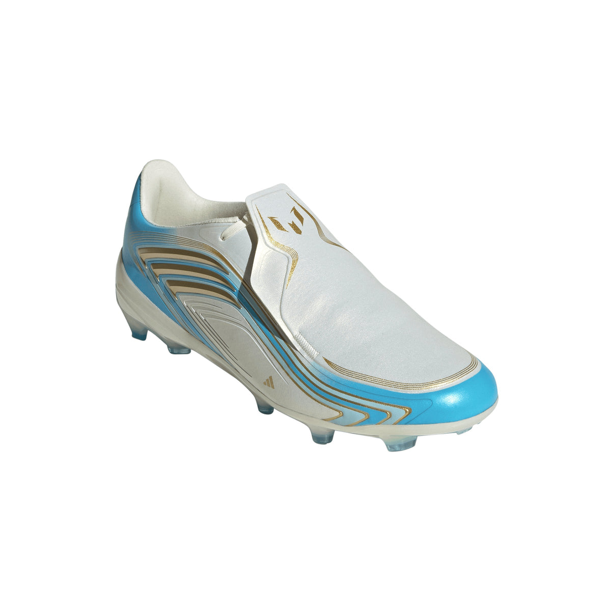 adidas F50 Messi Elite FG Firm Ground Youth Soccer Cleats - Ivory/Blue