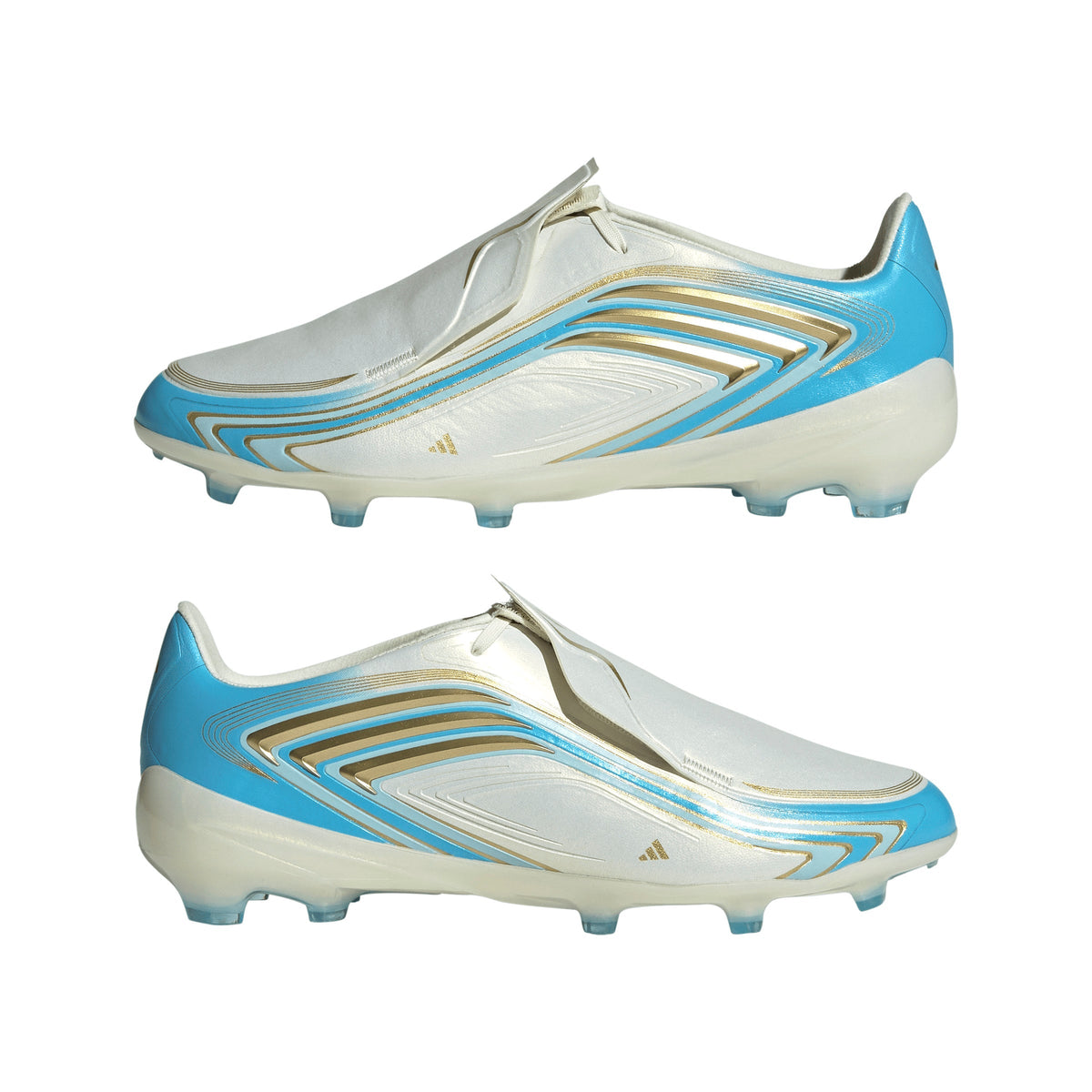 adidas F50 Messi Elite FG Firm Ground Youth Soccer Cleats - Ivory/Blue