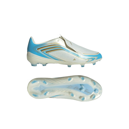 adidas F50 Messi Elite FG Firm Ground Youth Soccer Cleats - Ivory/Blue