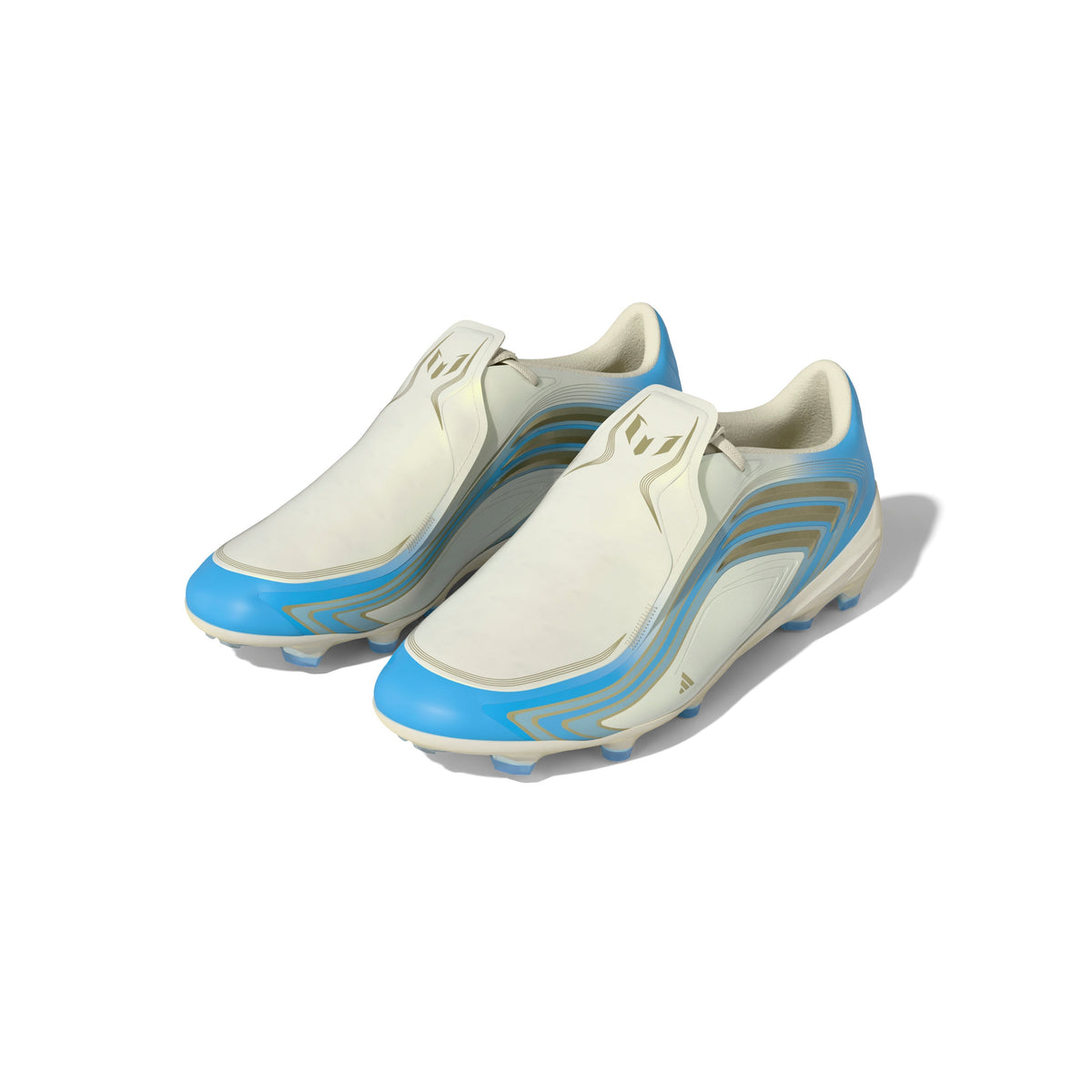 adidas F50 Messi Elite FG Firm Ground Youth Soccer Cleats - Ivory/Blue