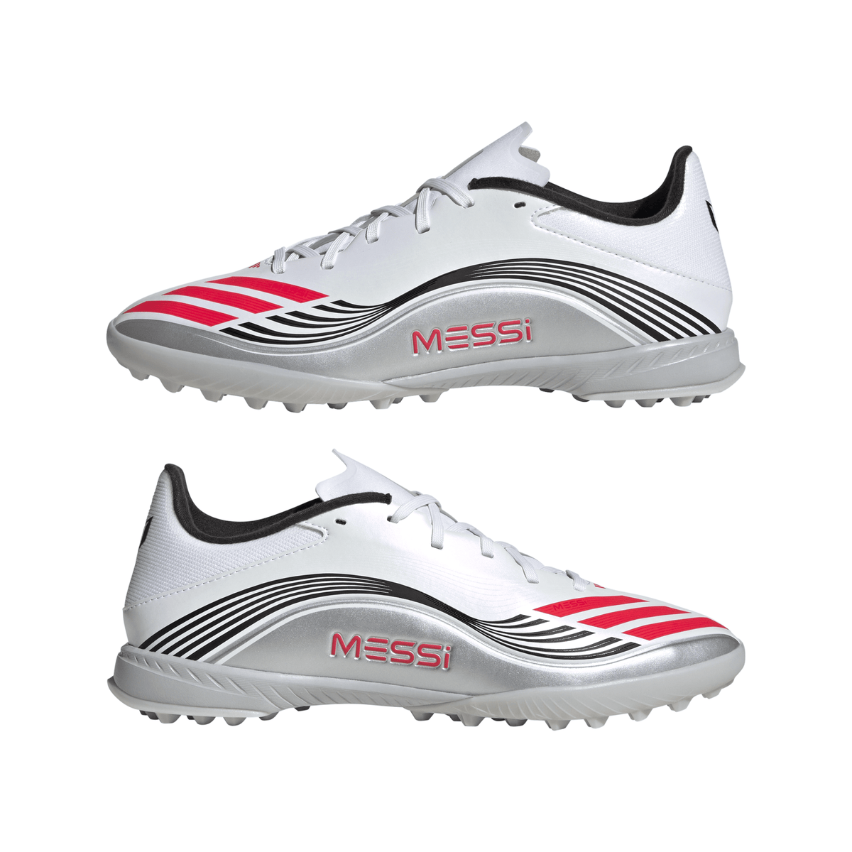 adidas F50 Messi League Turf Soccer Cleats - White/Red/Silver