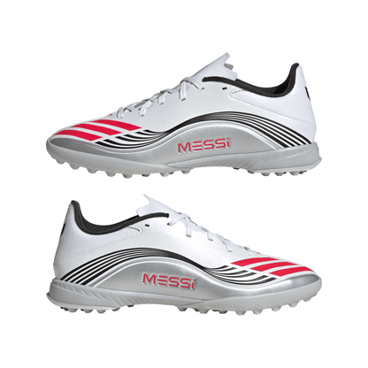 adidas F50 Messi League Turf Soccer Cleats - White/Red/Silver