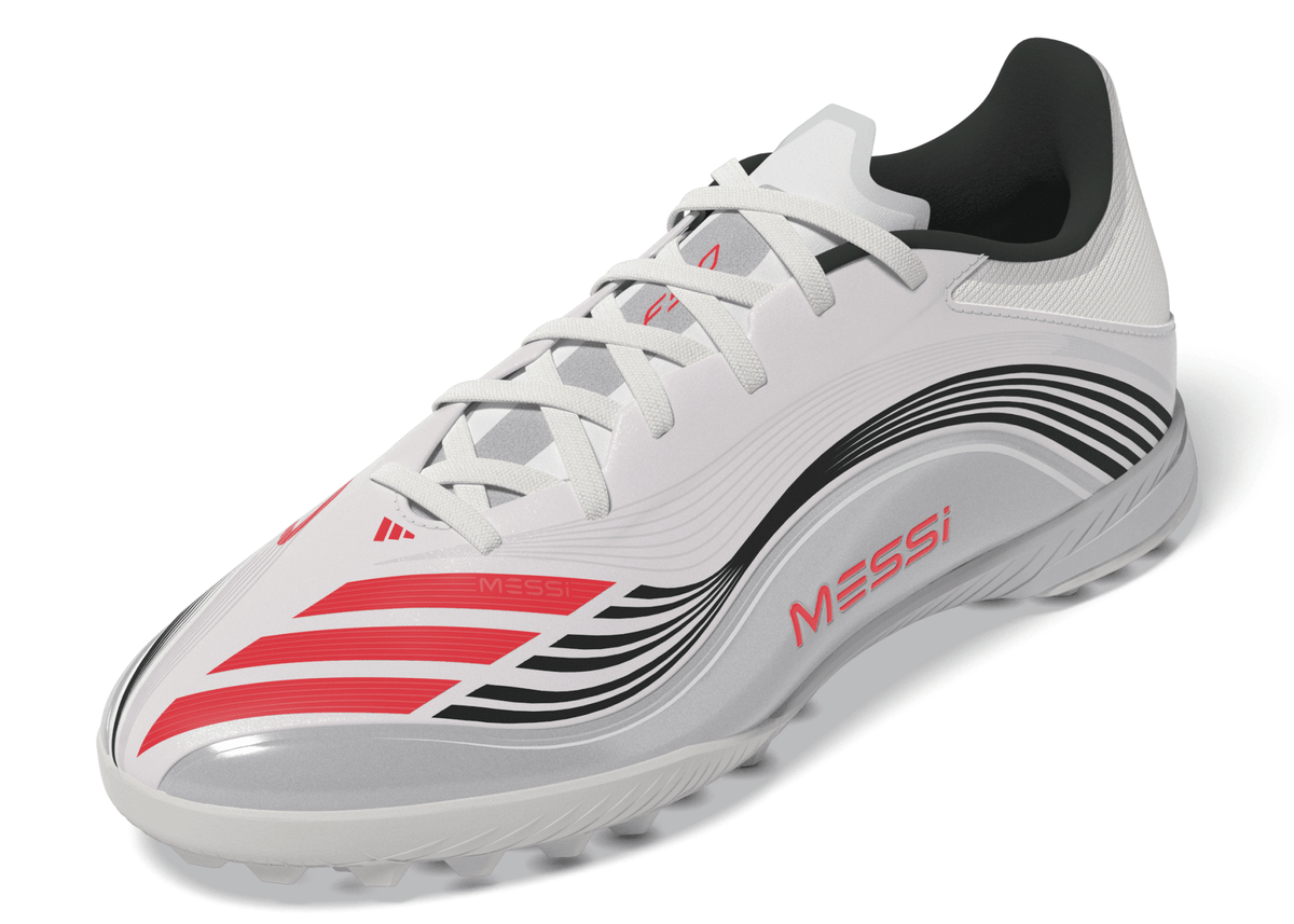 adidas F50 Messi League Turf Soccer Cleats - White/Red/Silver