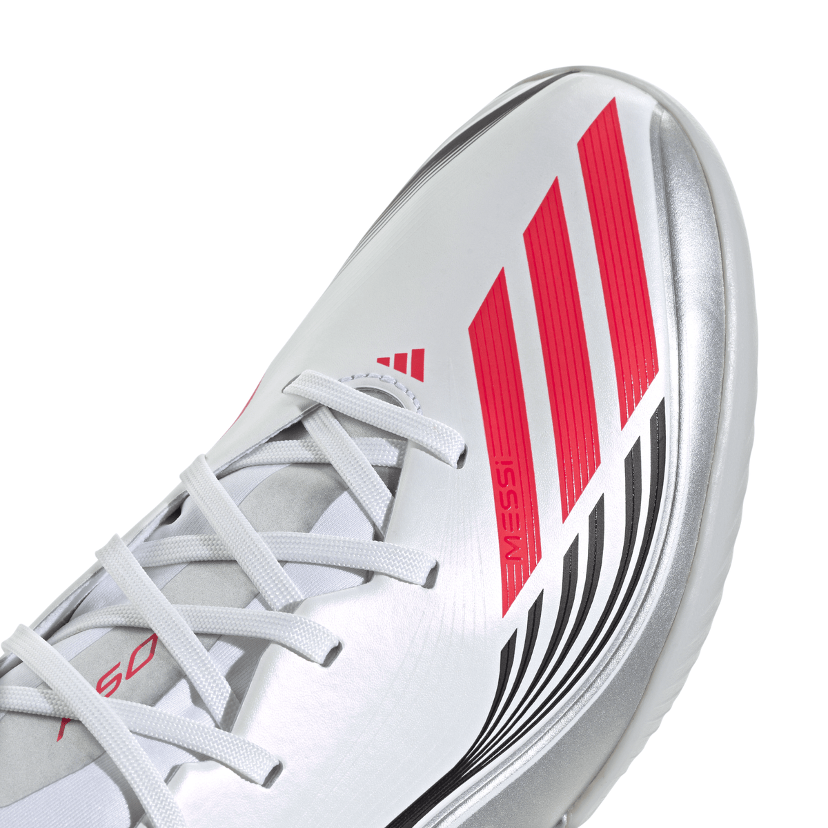 adidas F50 Messi League Turf Soccer Cleats - White/Red/Silver