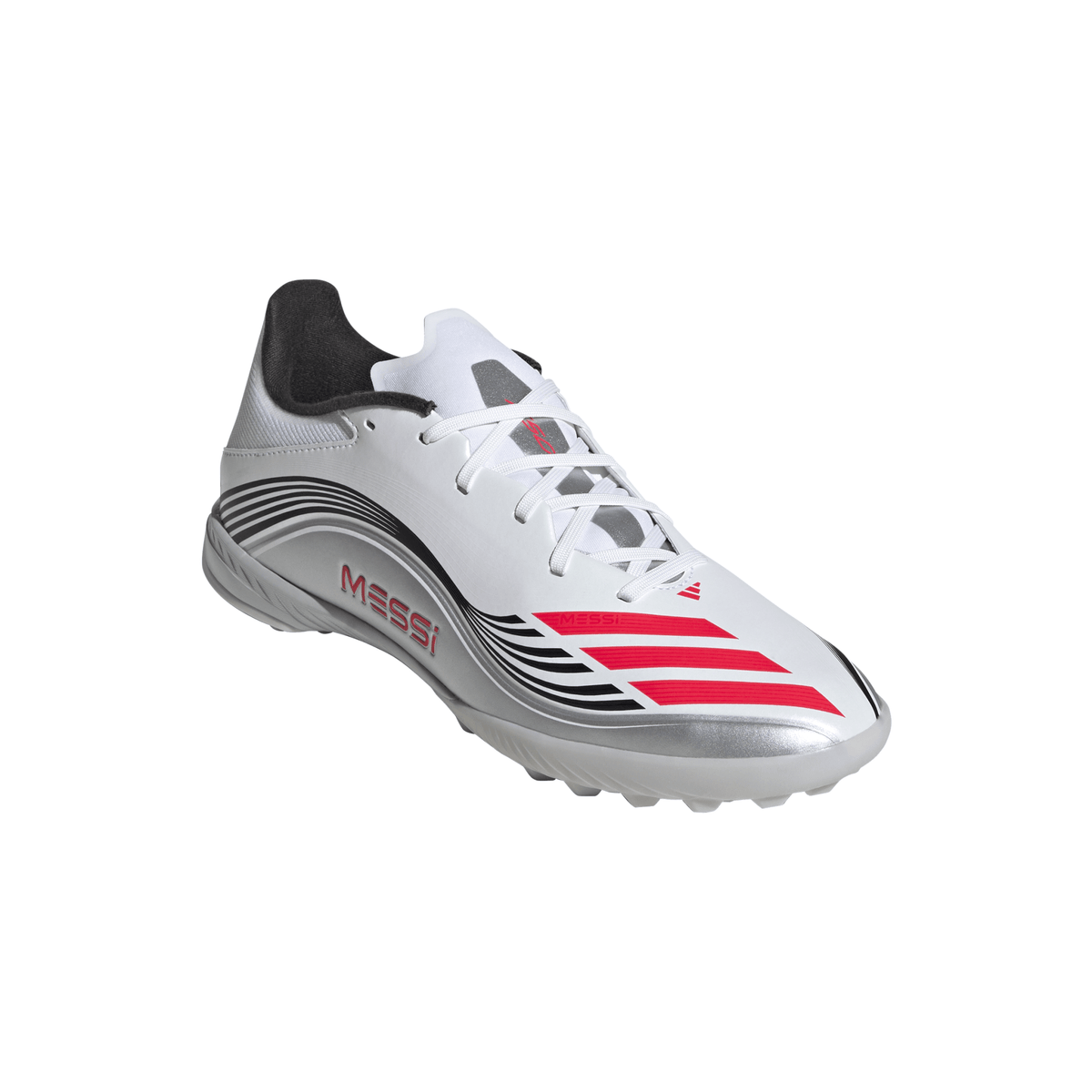 adidas F50 Messi League Turf Soccer Cleats - White/Red/Silver