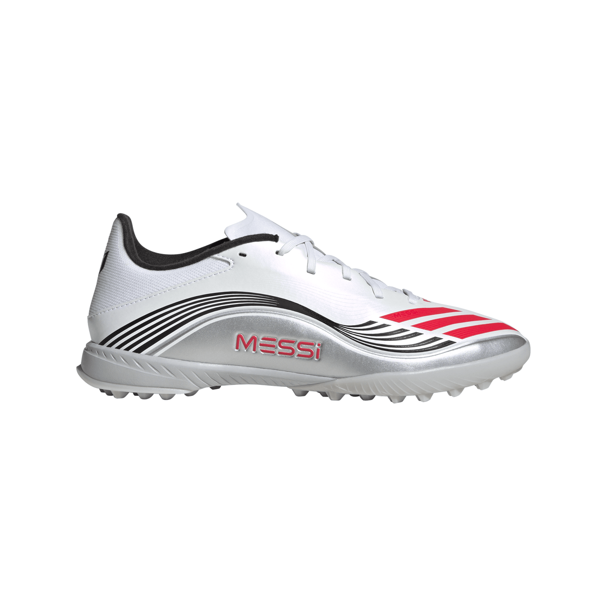 adidas F50 Messi League Turf Soccer Cleats - White/Red/Silver