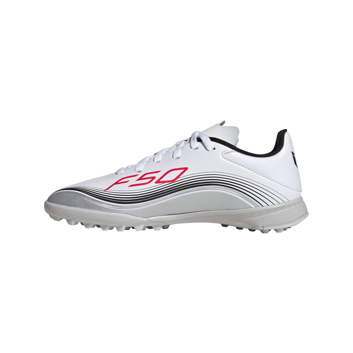 adidas F50 Messi League Turf Youth Soccer Cleats - White/Red/Silver