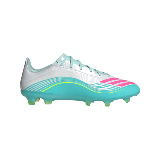 adidas F50 Messi Pro FG Firm Ground Men's Soccer Cleats - White/Pink/Aqua