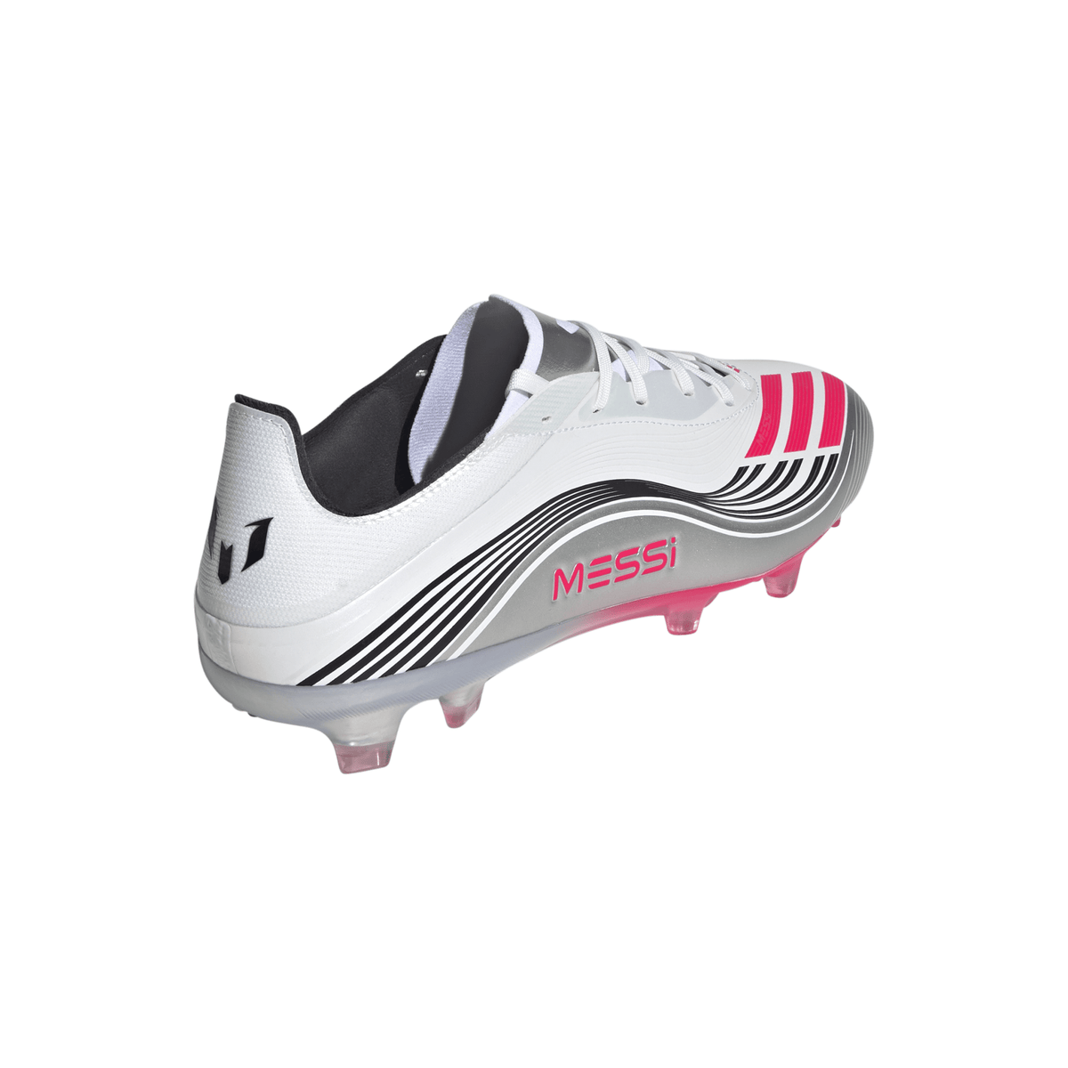 adidas F50 Messi Pro Firm Ground Soccer Cleats - White/Red/Silver