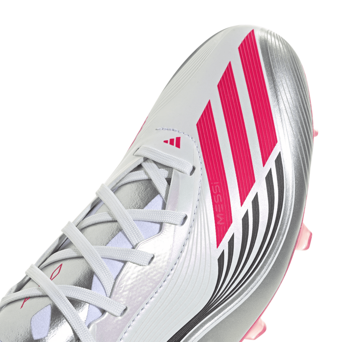 adidas F50 Messi Pro Firm Ground Soccer Cleats - White/Red/Silver