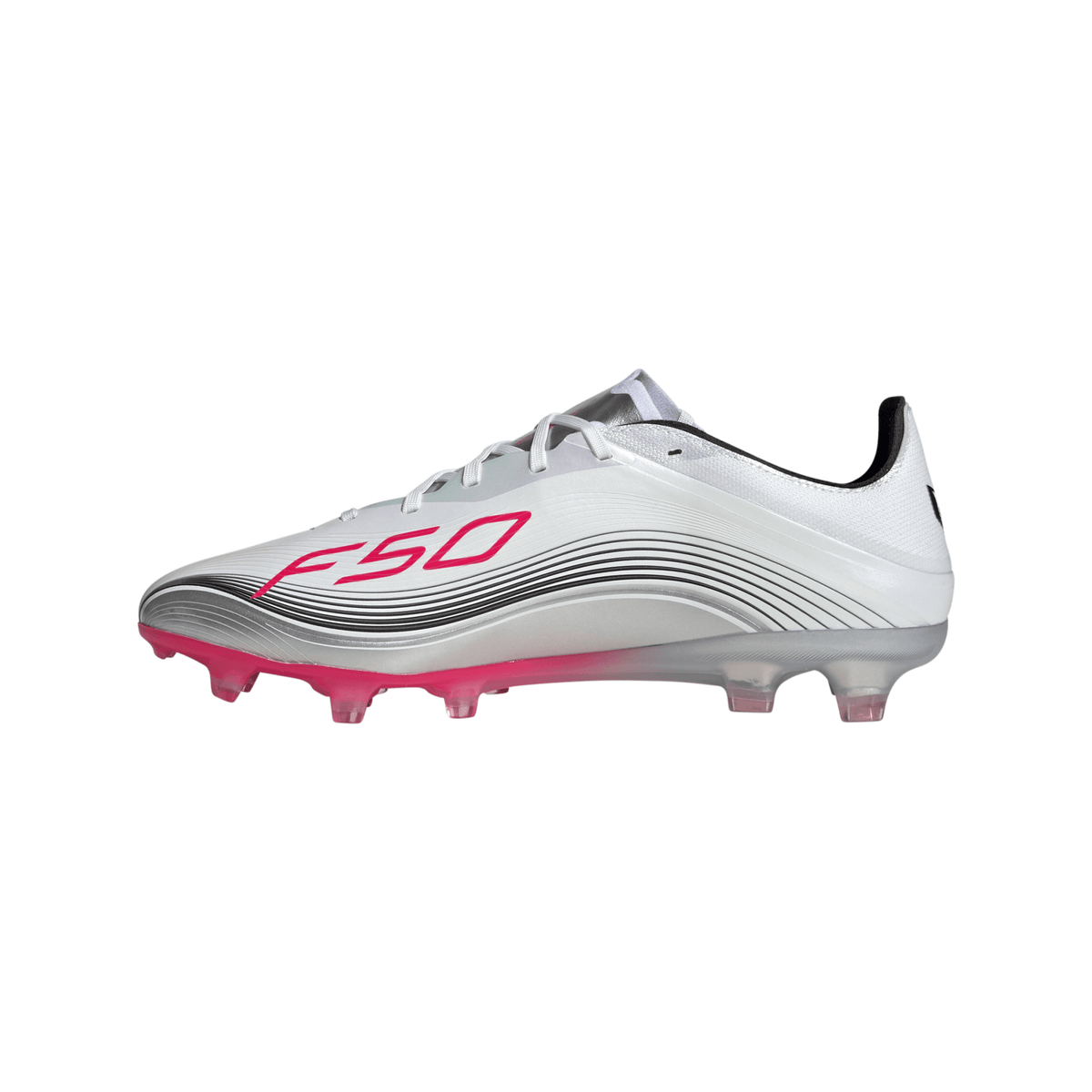 adidas F50 Messi Pro Firm Ground Soccer Cleats - White/Red/Silver