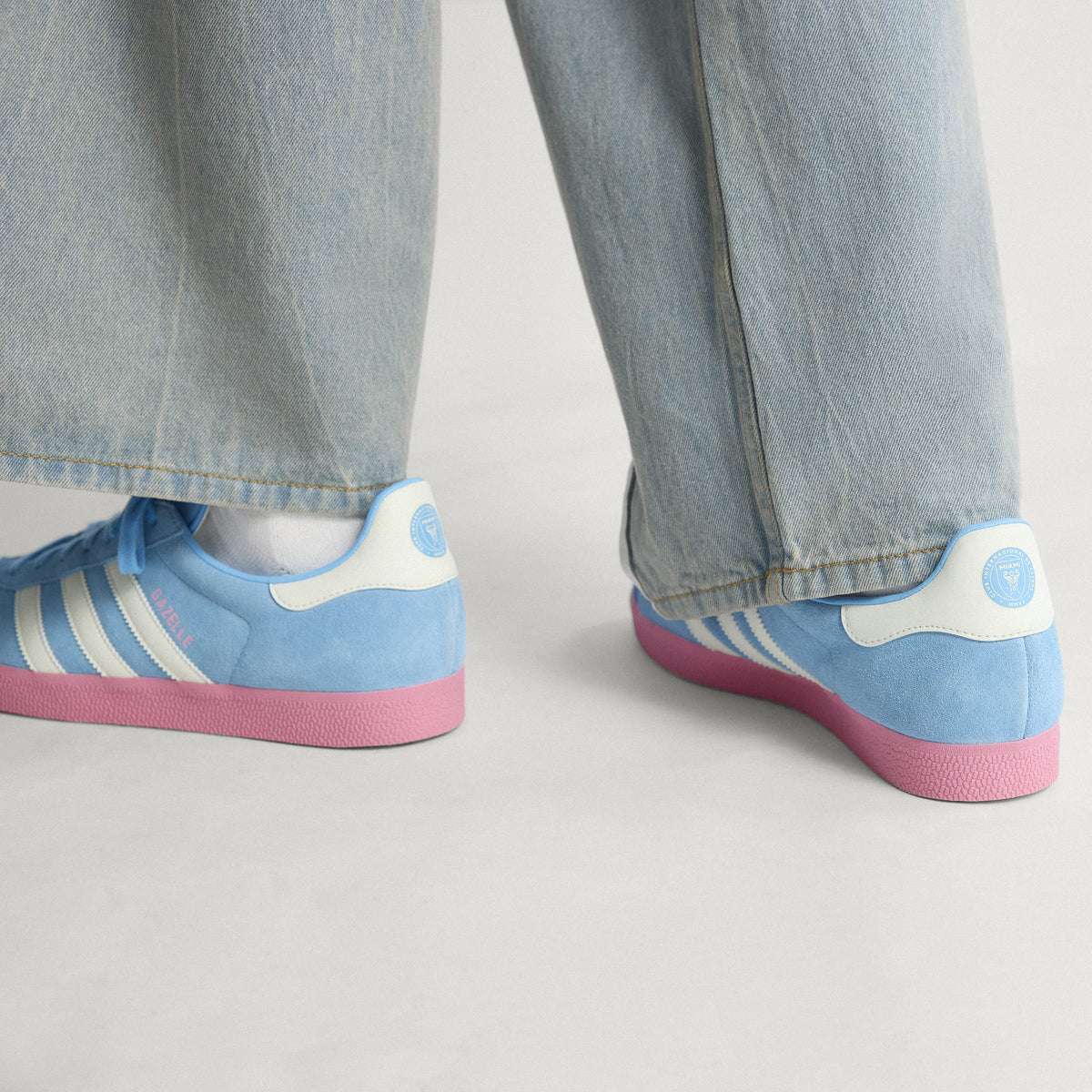 adidas Gazelle Inter Miami CF Shoes - Light Blue/White