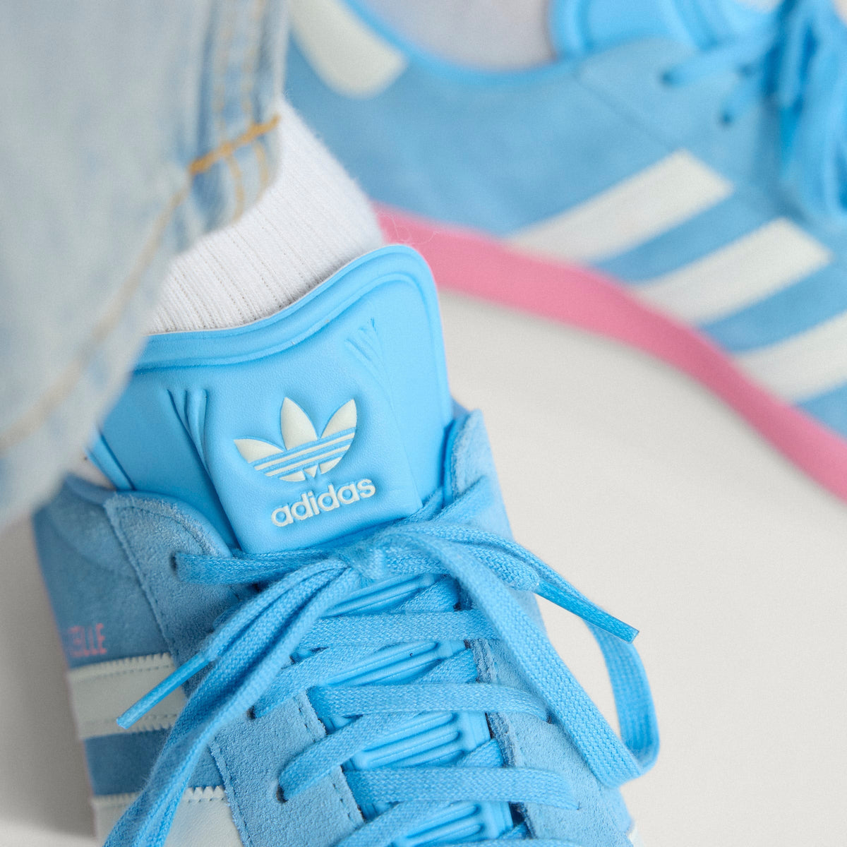 adidas Gazelle Inter Miami CF Shoes - Light Blue/White