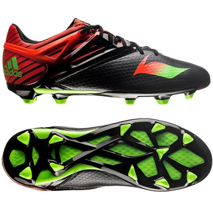 adidas Messi 15.1 FG/AG Multi-Ground Youth Soccer Cleats - Black/Solar Green/Solar Red