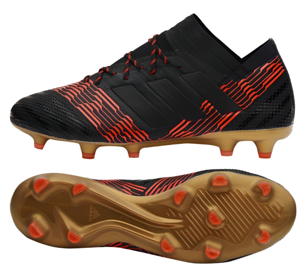 adidas Nemeziz 17.1 FG Firm Ground Soccer Cleats - Black/Solar Red