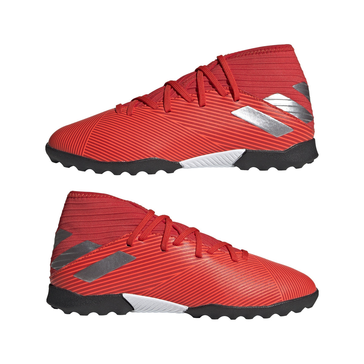 adidas Nemeziz 19.3 TF Turf Youth Soccer Cleats - Active Red/Silver Metallic/Solar Red