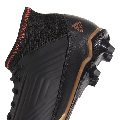 adidas Predator 18.3 FG Firm Ground Youth Soccer Cleats - Black/White/Solar Red