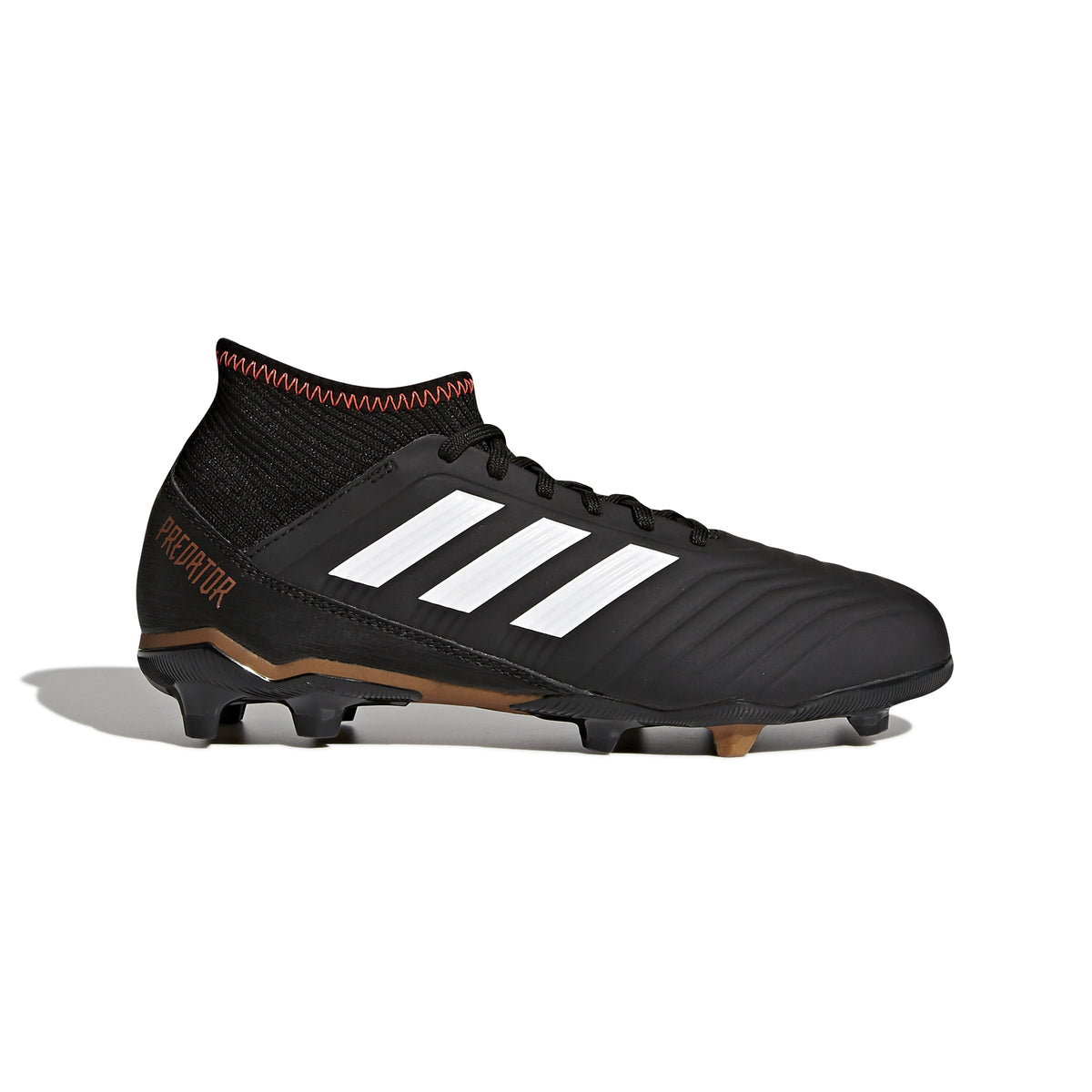 adidas Predator 18.3 FG Firm Ground Youth Soccer Cleats - Black/White/Solar Red