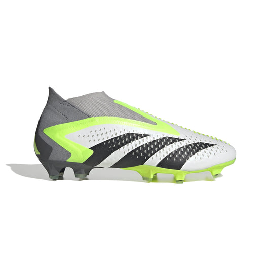 adidas Predator Accuracy+ FG Firm Ground Cleats - White/Black/Lucid Lemon