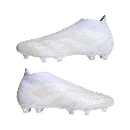 adidas Predator Accuracy+ FG Firm Ground Soccer Cleats - Cloud White/Cloud White