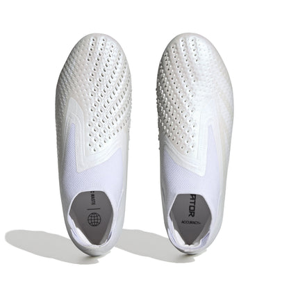 adidas Predator Accuracy+ FG Firm Ground Soccer Cleats - Cloud White/Cloud White