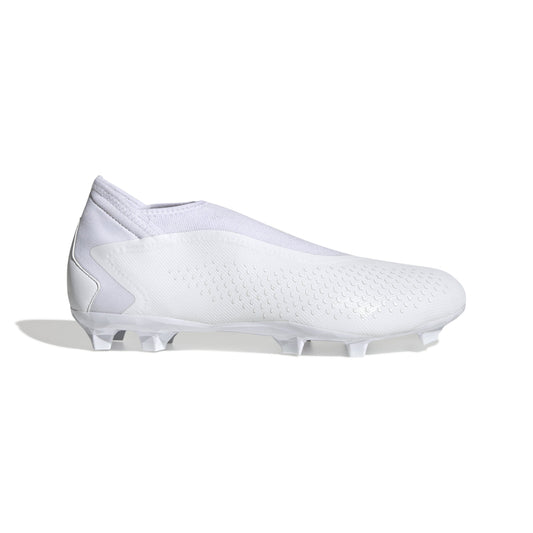 adidas Predator Accuracy.3 Laceless FG Firm Ground Soccer Cleats - White/White