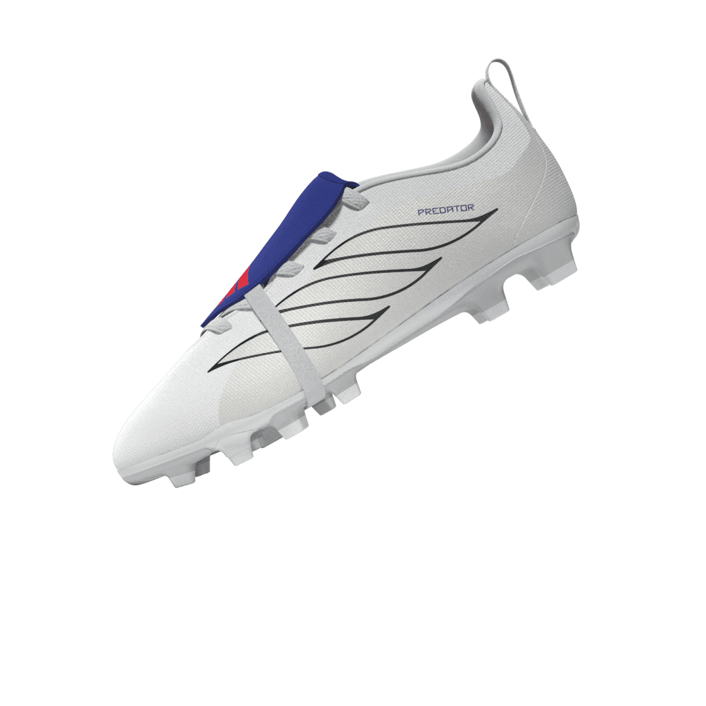 adidas Predator Club Fold-Over Tongue Elastic Laces Firm Ground/Multi Ground Youth Soccer Cleats - White