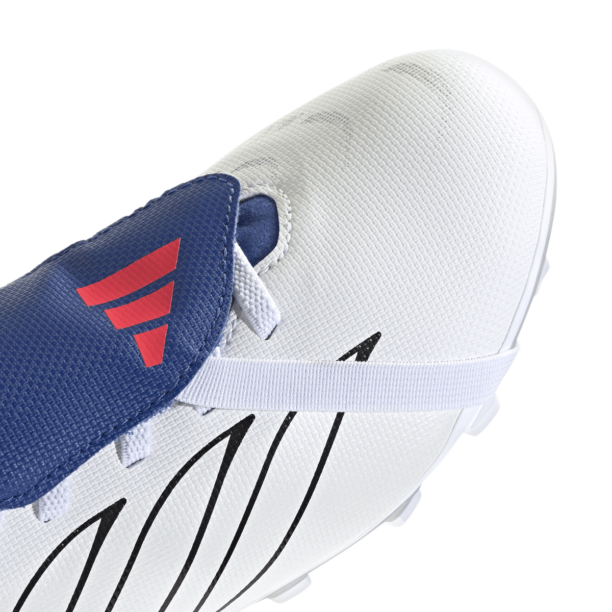 adidas Predator Club Fold-Over Tongue Elastic Laces Firm Ground/Multi Ground Youth Soccer Cleats - White