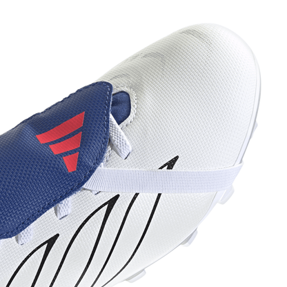 adidas Predator Club Fold-Over Tongue Elastic Laces Firm Ground/Multi Ground Youth Soccer Cleats - White