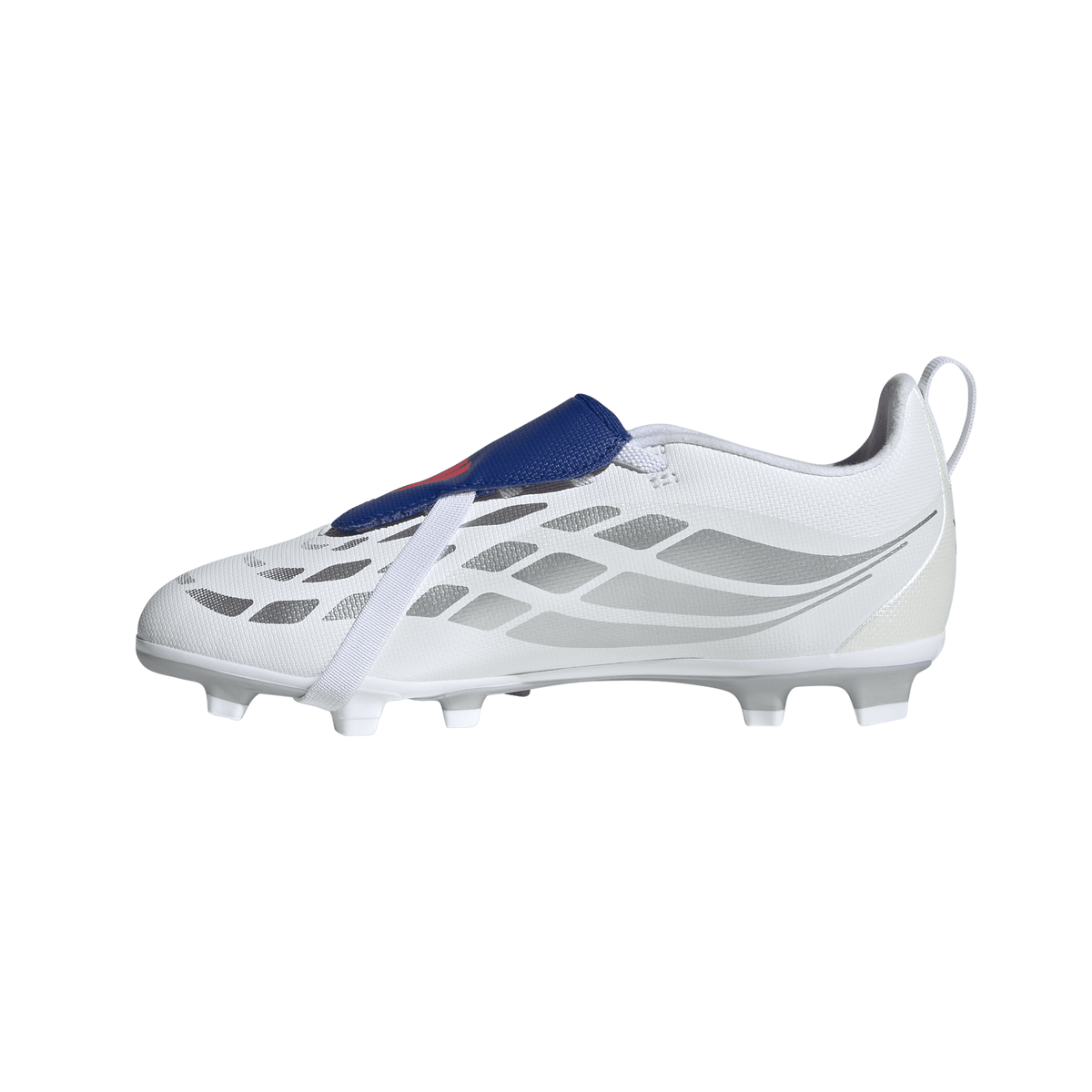 adidas Predator Club Fold-Over Tongue Elastic Laces Firm Ground/Multi Ground Youth Soccer Cleats - White