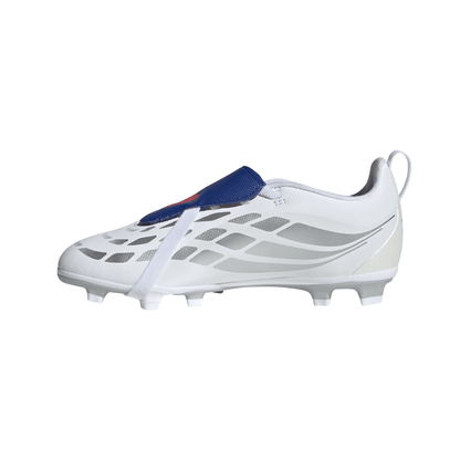 adidas Predator Club Fold-Over Tongue Elastic Laces Firm Ground/Multi Ground Youth Soccer Cleats - White