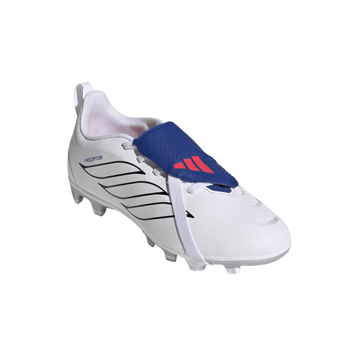 adidas Predator Club Fold-Over Tongue Elastic Laces Firm Ground/Multi Ground Youth Soccer Cleats - White