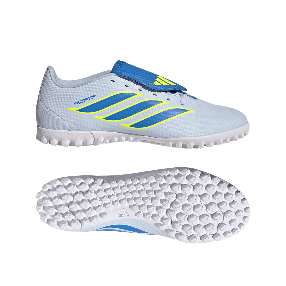 adidas Predator Club Fold-Over Tongue TF Turf Men's Soccer Cleats - Sky/Blue/Yellow