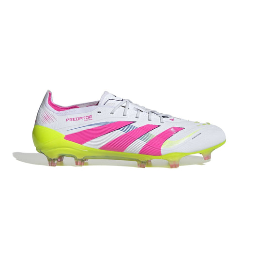 adidas Predator Elite FG Men's Firm Ground Soccer Cleats - White/Lucid Pink/Lucid Lemon
