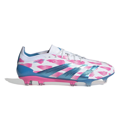 adidas Predator Elite FG Men's Firm Ground Soccer Cleats - White/Solar Blue/Solar Pink