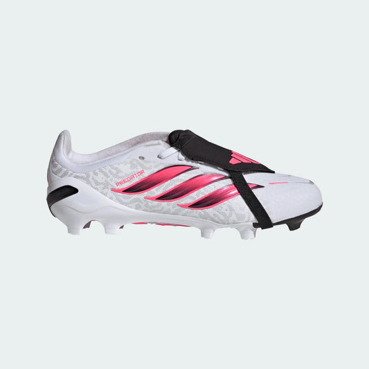 adidas Predator Elite Fold-Over Tongue Firm Ground Youth Soccer Cleats - White/Solar Turbo/Black