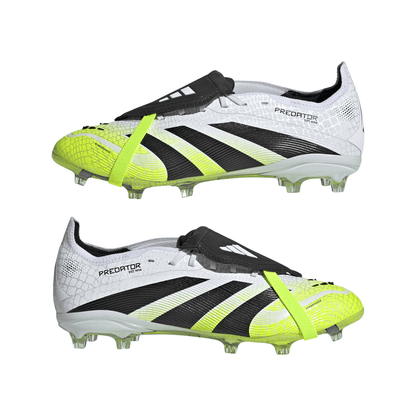 adidas Predator Elite Fold-Over Tongue Youth Firm Ground Soccer Cleats -White/Black