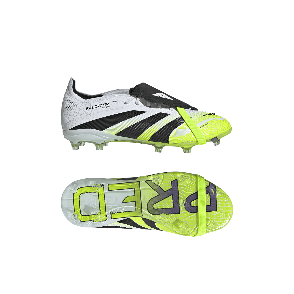 adidas Predator Elite Fold-Over Tongue Youth Firm Ground Soccer Cleats -White/Black