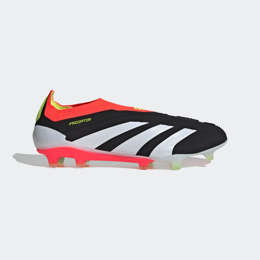 adidas Predator Elite Laceless FG Firm Ground Soccer Cleats - Black/White/Solar Red